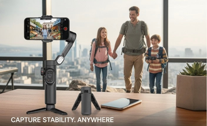 Smart XE Kit Gimbal Stabilizer for Smartphone Iphone Video Recording Magnetic Fill Light 3-Axis Foldable Android Gimble