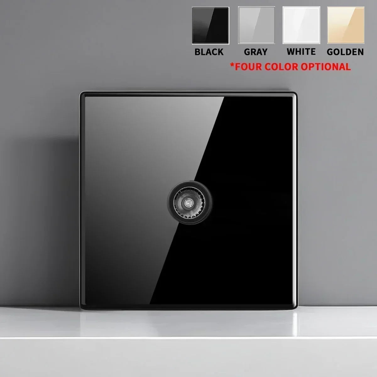 Black Tempered Glass Switch Socket with Indicator Light European British French Standard Self-Reset 1 2 3 4 Gang 16A 2Usb Socket