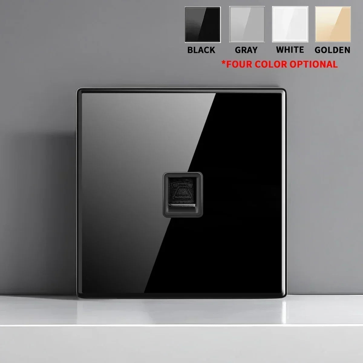 Black Tempered Glass Switch Socket with Indicator Light European British French Standard Self-Reset 1 2 3 4 Gang 16A 2Usb Socket